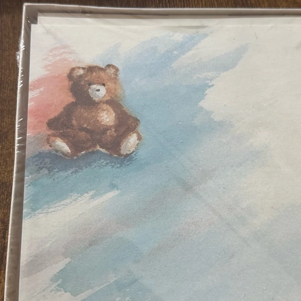 DaySpring Watercolor Teddy Bear Stationery Set Proverbs 17:17 16 Sheets USA - Picture 2 of 7